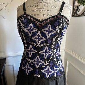 Cutom Boutique Violet/black ballroom dress w/bustier and Skirt Size: Medium Hot!
